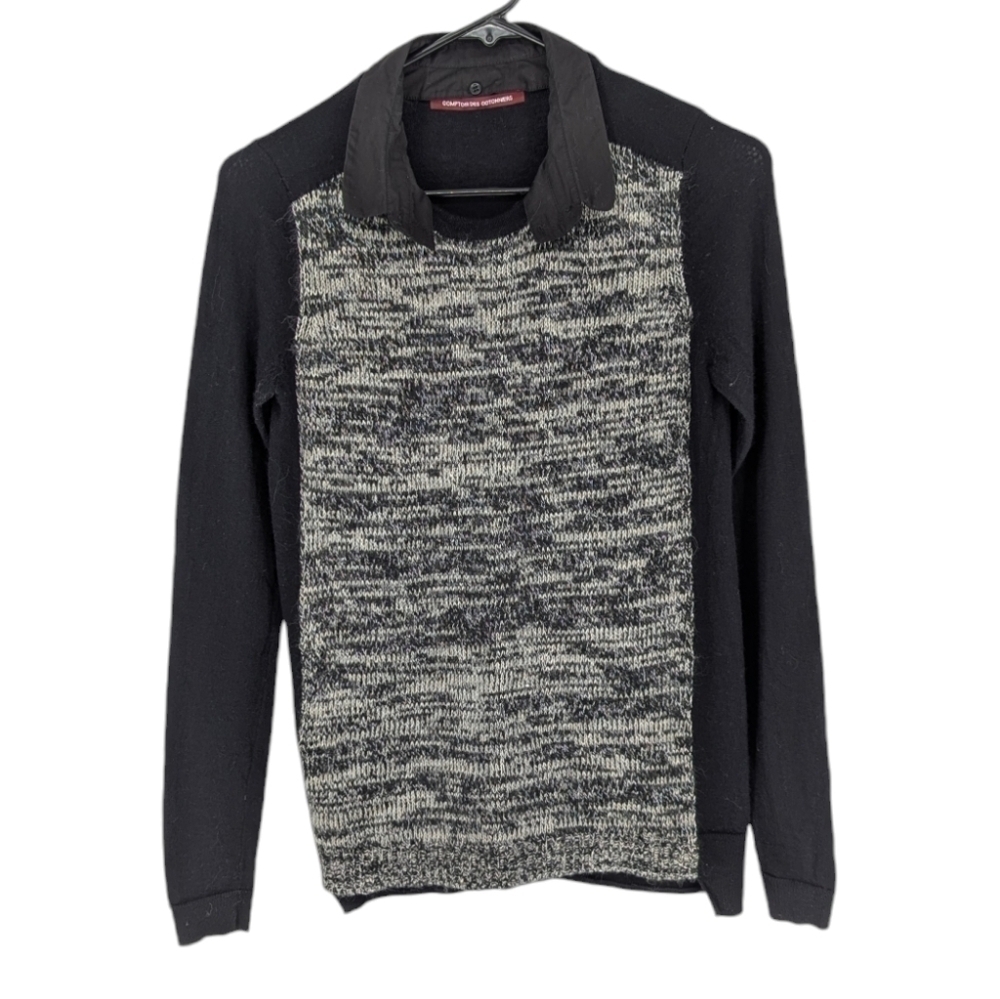 Comptoir Des Cotonniers Pullover Sweater Detachable Collar Wool Angora